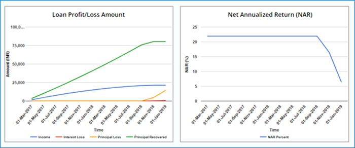 Impact of default on returns for a single loan portfolio
